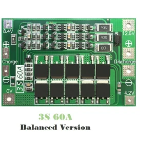 Gebalanceerd PCB 3S 60A beschermingsbord voor lithiumbatterij