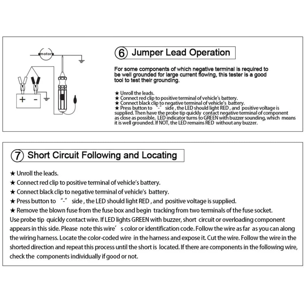 DY18 auto circuit tester 12V en 24V voor elektrische diagnose