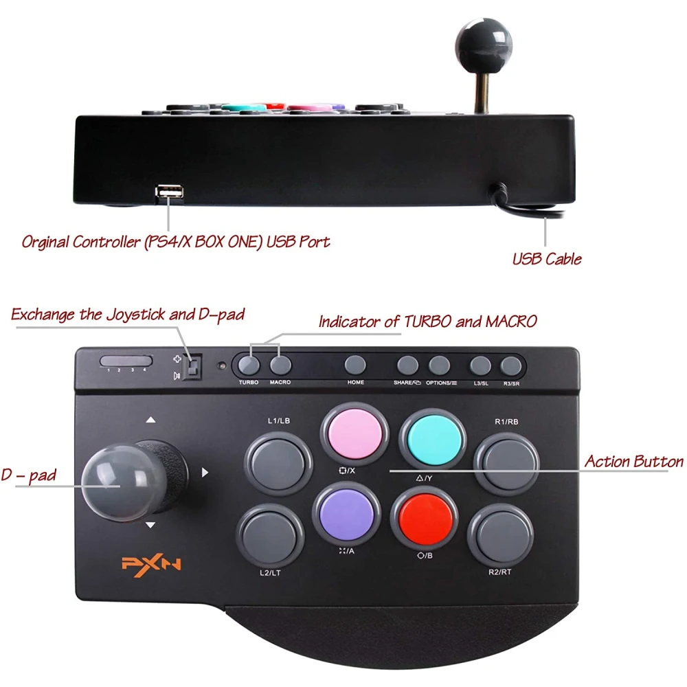 PXN 0082 arcade stick voor PS3 - multplatform arcade joystick