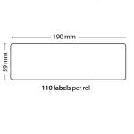 Rol van 110 compatibele Dymo 99019 zelfklevende labels 190mm x 59mm