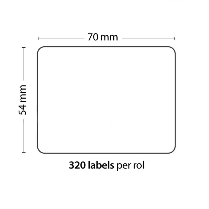 Rol met 320 zelfklevende etiketten 70mm x 54mm compatibel Dymo 99015