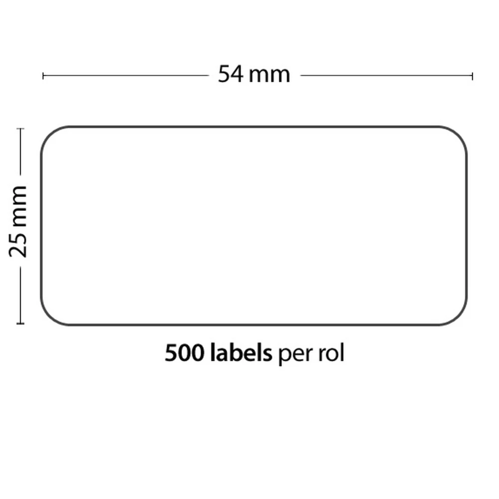 Rol met 500 compatibele zelfklevende etiketten Dymo 11352 54mm x 25mm