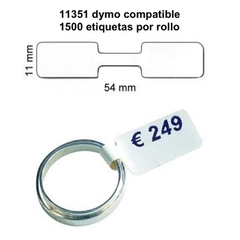 Compatibele Dymo 11351 etikettenrol - 1500 stuks 54x11mm