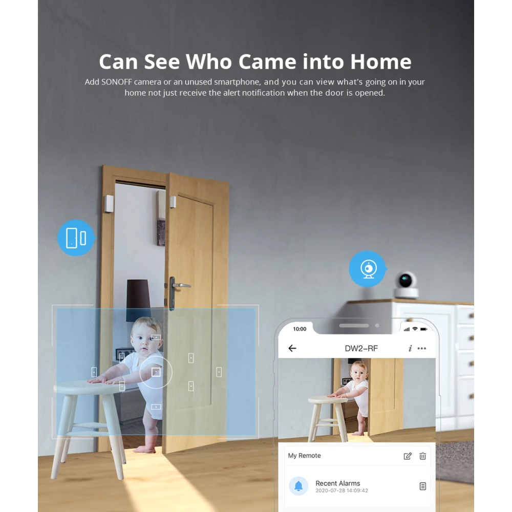 SONOFF DW2 RF draadloze deur- en raamsensor voor huisbeveiliging