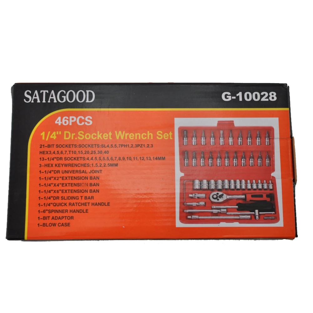 1/4 hex bit dopsleutelset 46-delig TSX TOOL voor auto en doe-het-zelf