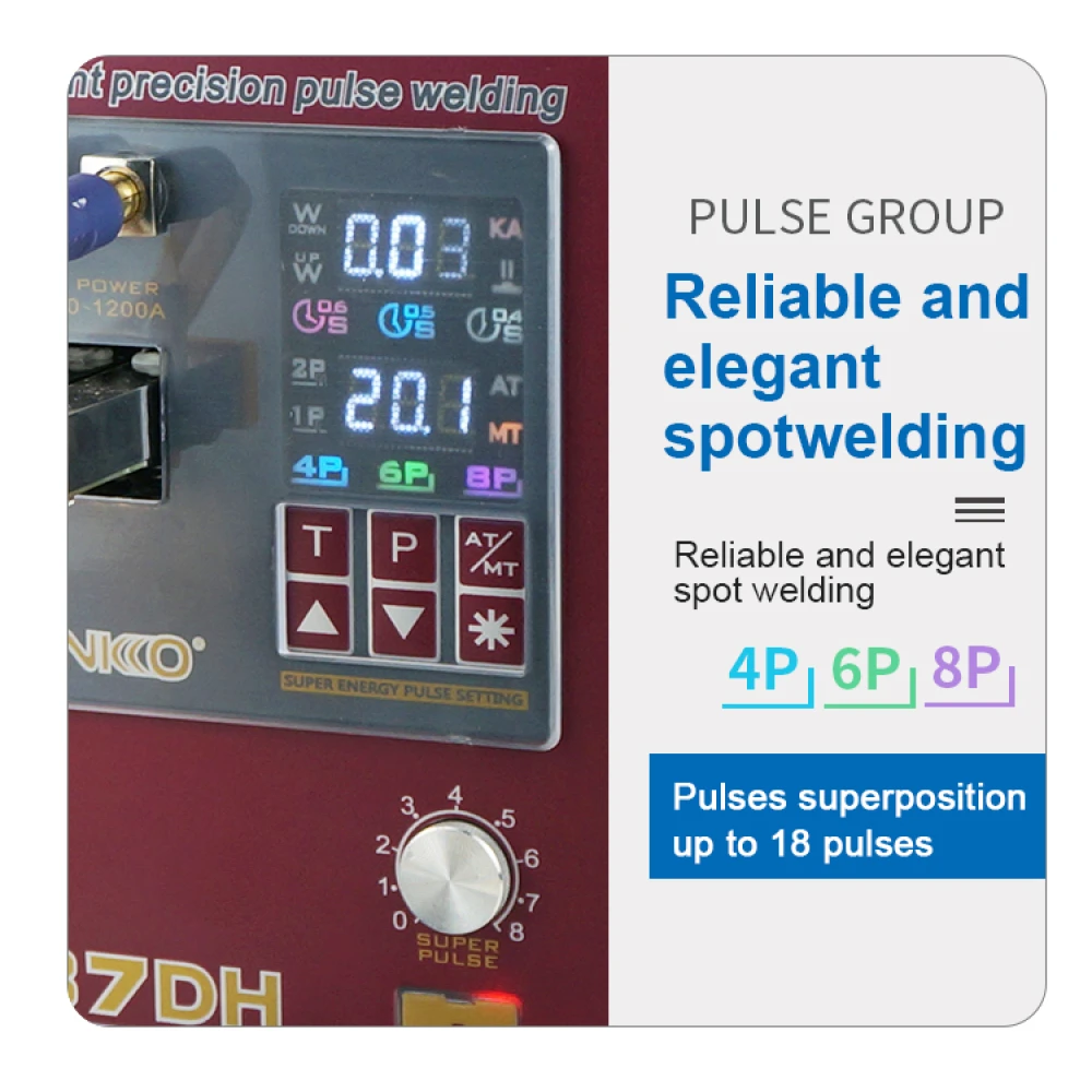 Sunkko 737DH puntlasmachine voor 18650 14500 21700 lithiumbatterijen