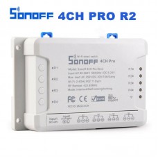 Sonoff 4ch Pro R3 Wifi Draadloze Slimme Schakelaar 433mhz 4 Way Din Rail Montage Timer Stem Controle 