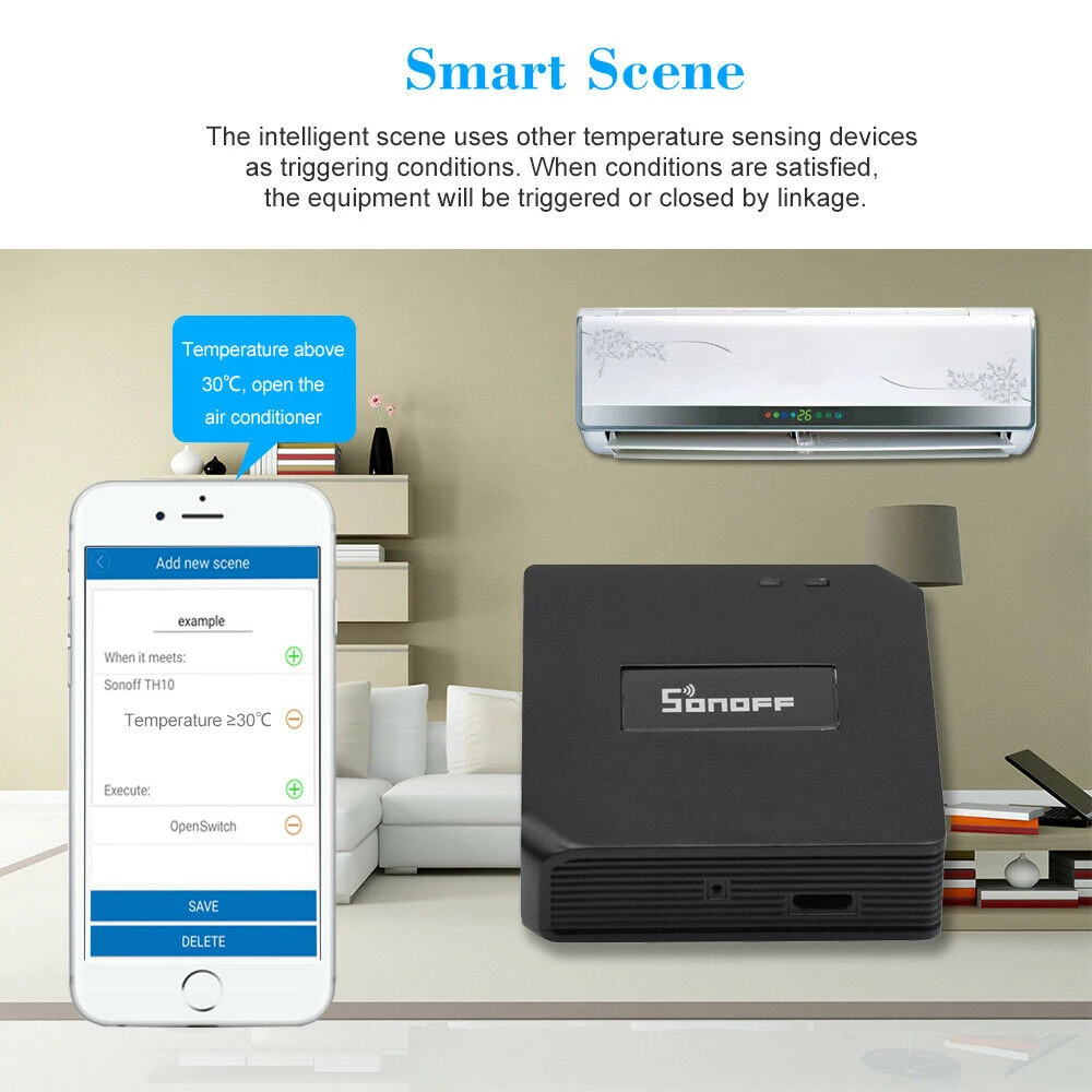 Sonoff RF Bridge 433MHz wifi draadloos, compatibel met Alexa en Google Home