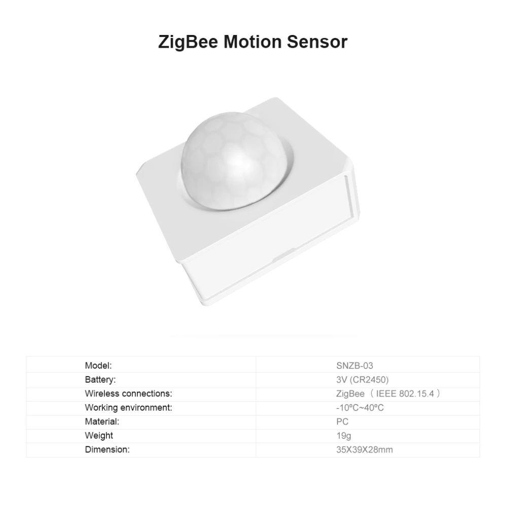 SONOFF SNZB-03 ZigBee bewegingssensor - slimme bediening en nauwkeurige detectie