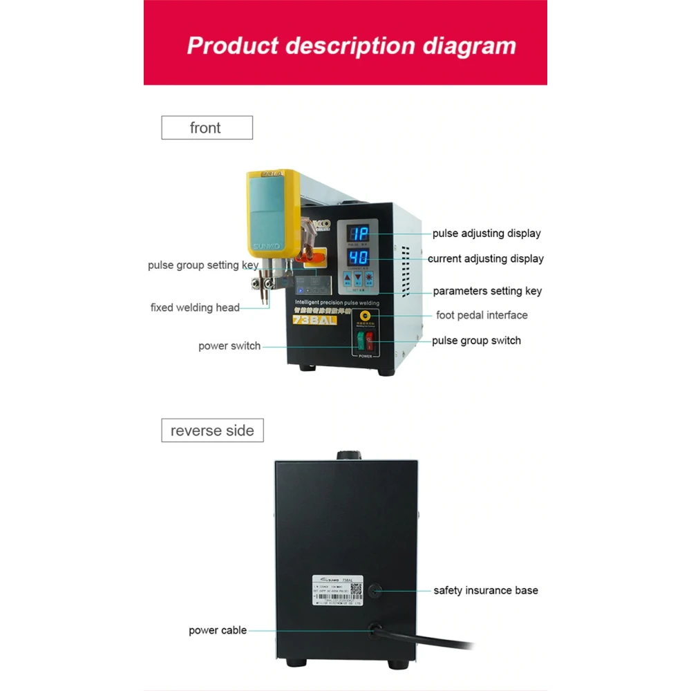 Llave hexagonal y accesorios para mantenimiento de SUNKKO 738AL
