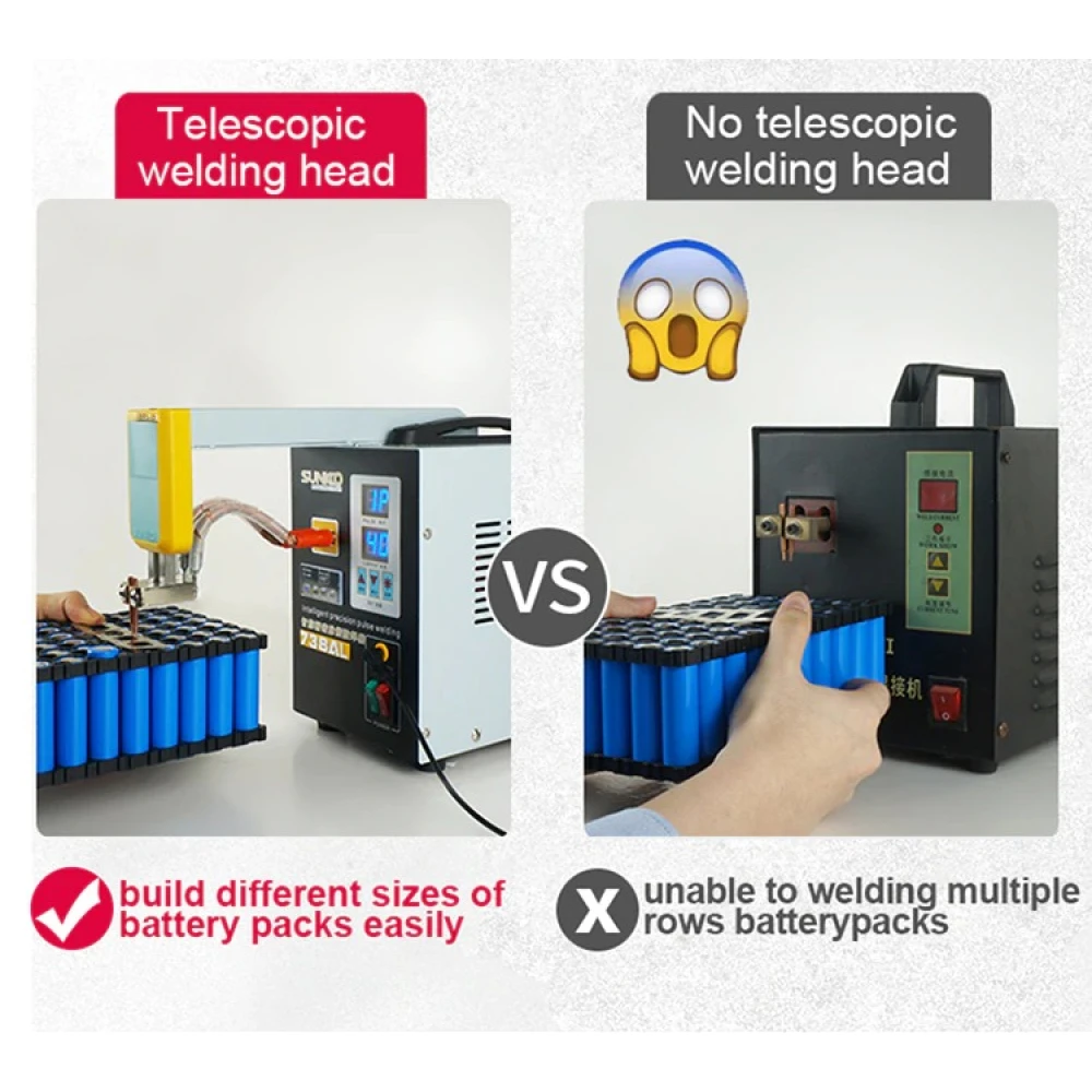 SUNKKO 738AL: puntlasmachine voor 18650 lithiumbatterijen