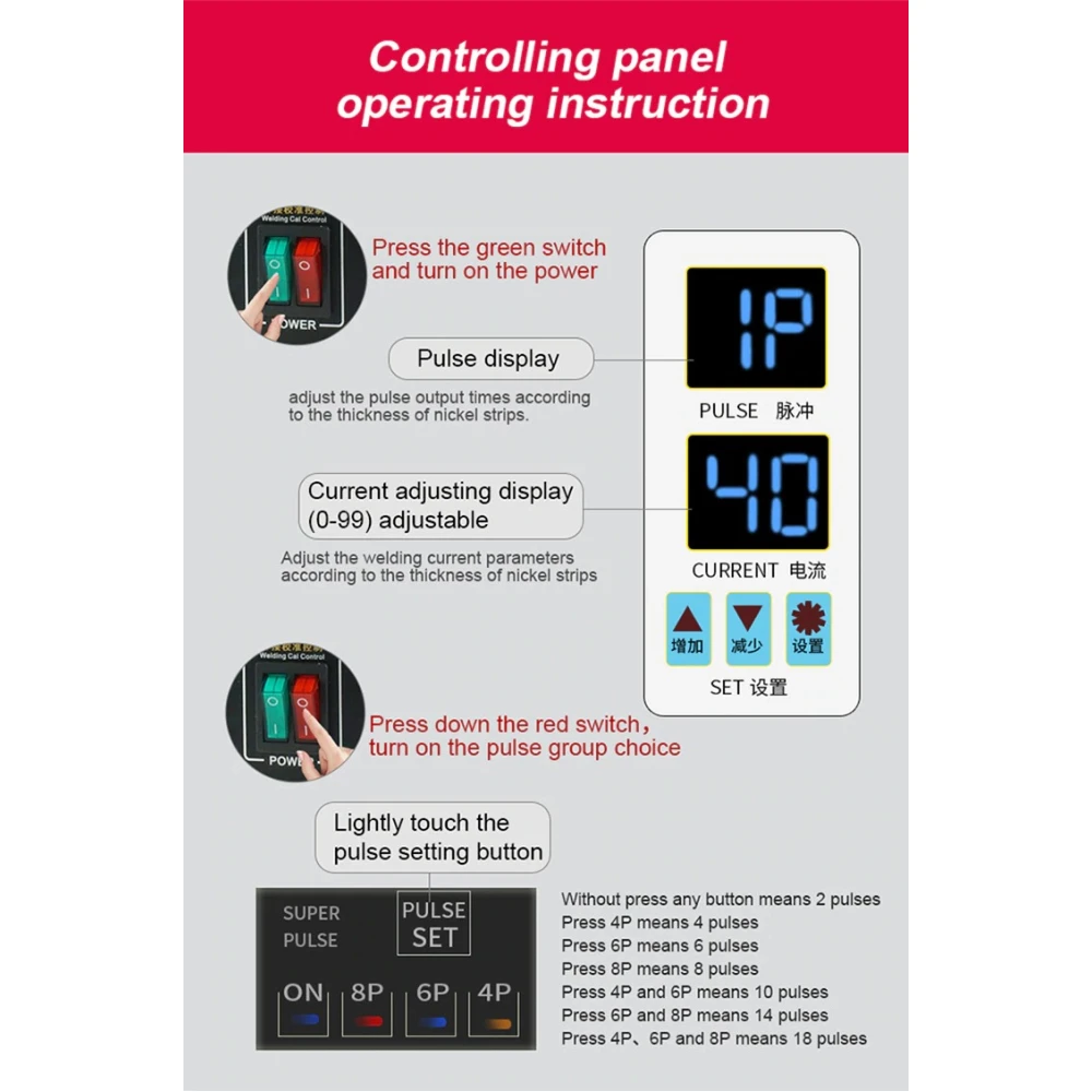 SUNKKO 738AL: puntlasmachine voor 18650 lithiumbatterijen