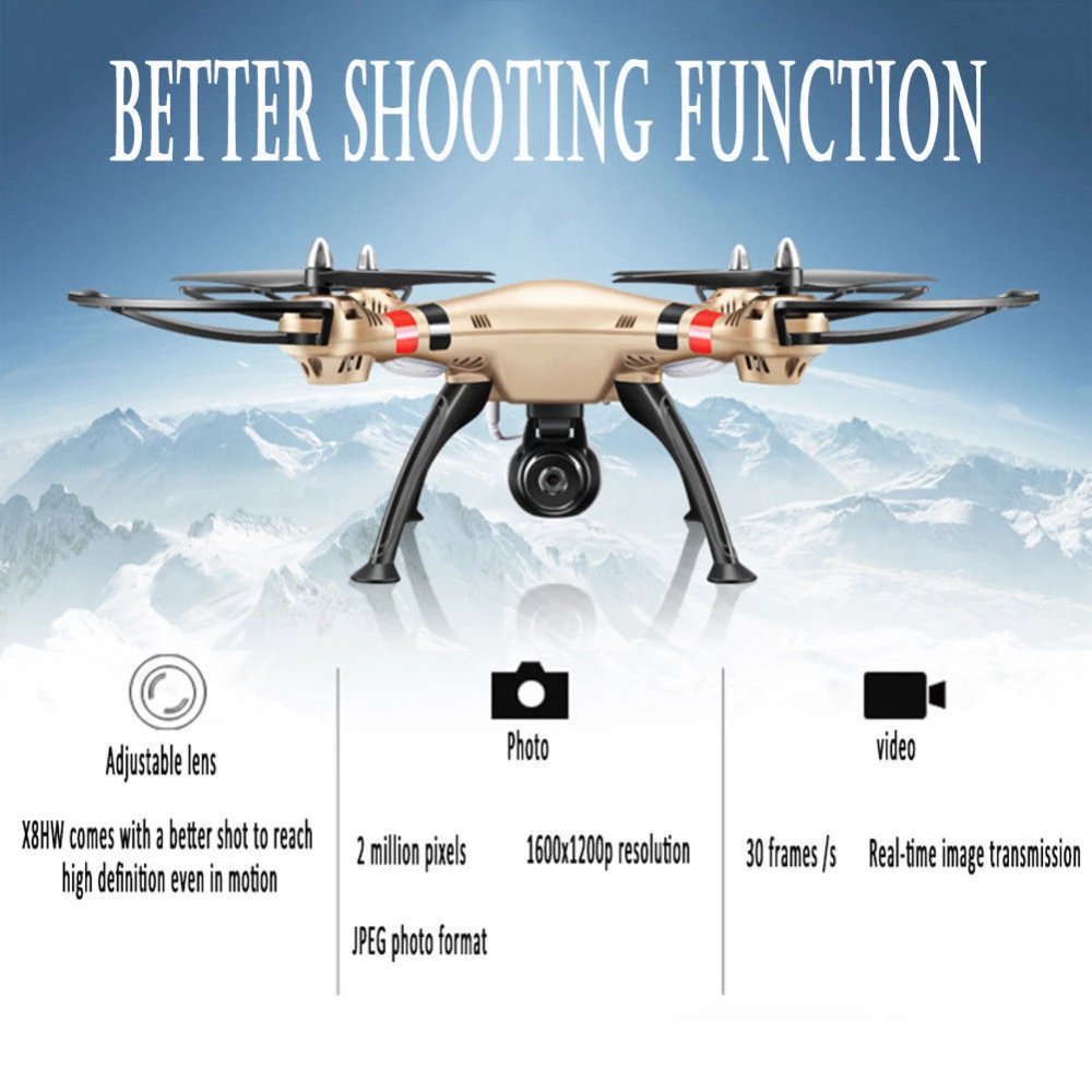 Syma X8hw drone quadcopter FPV met HD wifi-camera in realtime