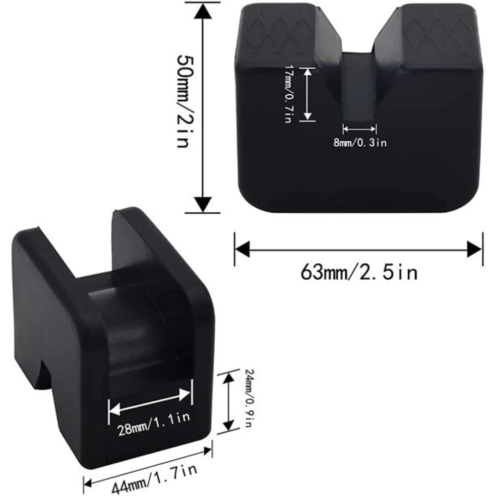 Taco de goma universal para protección de bastidor y soldaduras