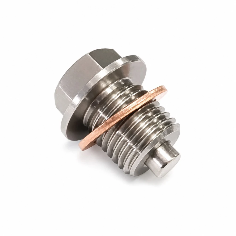 Magnetische Olie Afvoerdop Roestvrij Staal M16 x 1,5 met Pakking - Carter Auto Motor