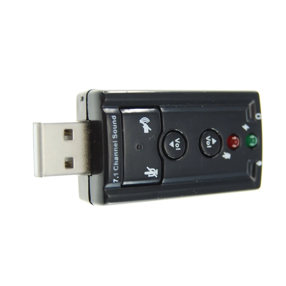 Detalle de botones de función en tarjeta de sonido 7.1 USB Satkit