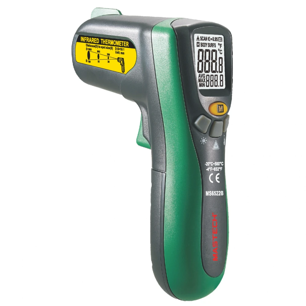 Mastech MS6522B infraroodthermometer met laserpointer (-20°C tot +500°C)