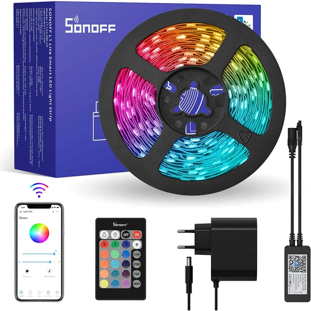 SONOFF L2 Lite 5 meter slimme wifi ledstrip met afstandsbediening en app