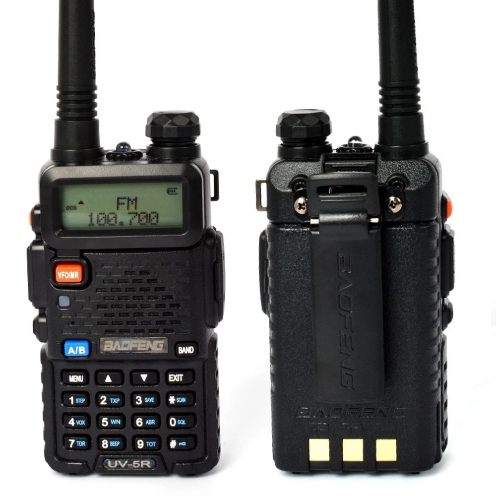 Walkie Talkie Baofeng UV-5R 8W negro con auricular incluido